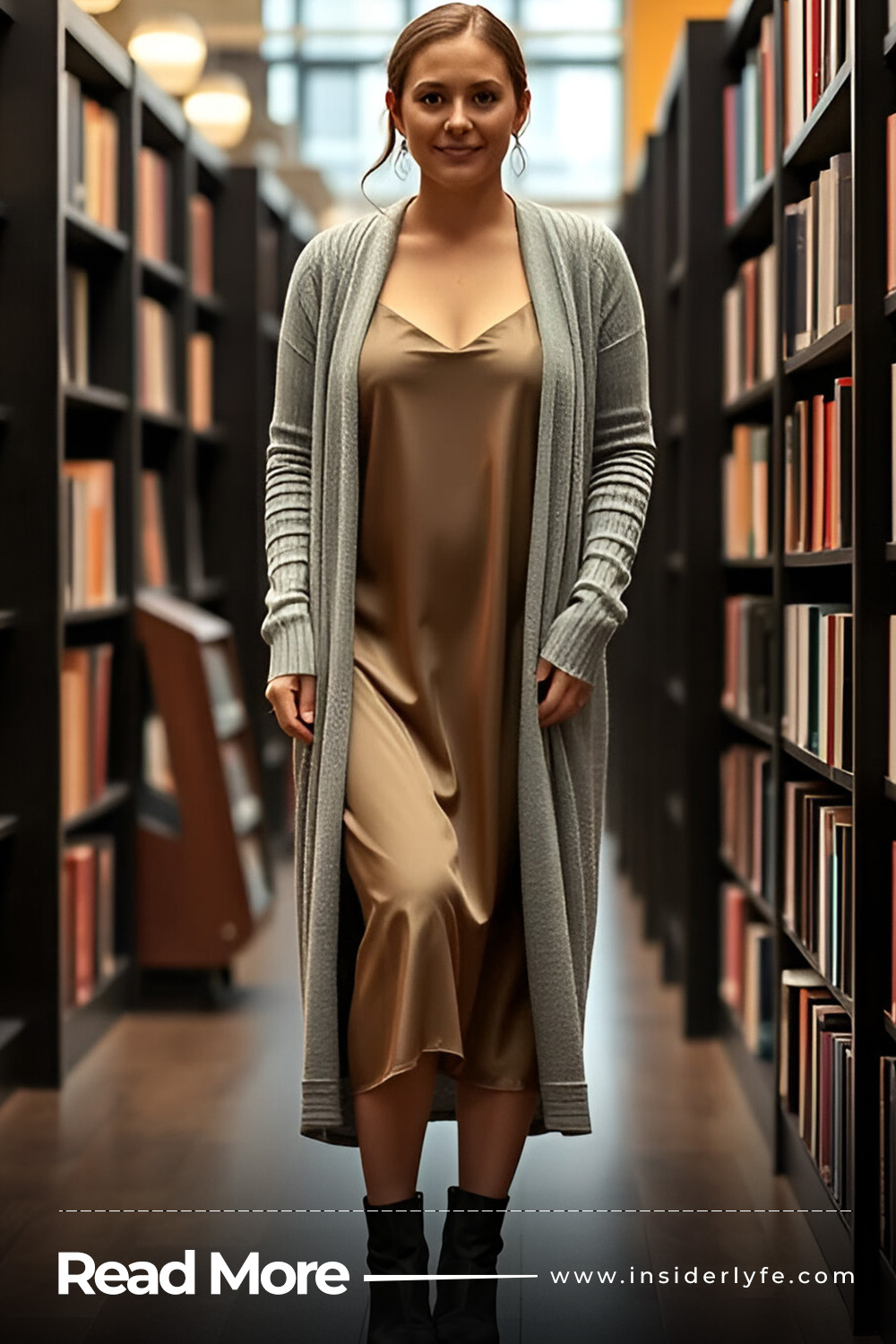 Cardigan over a Slip Dress