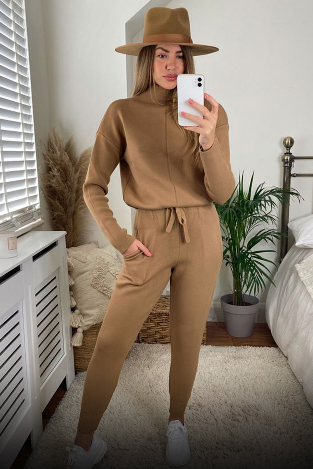 Cozy Knit Set with Sneakers