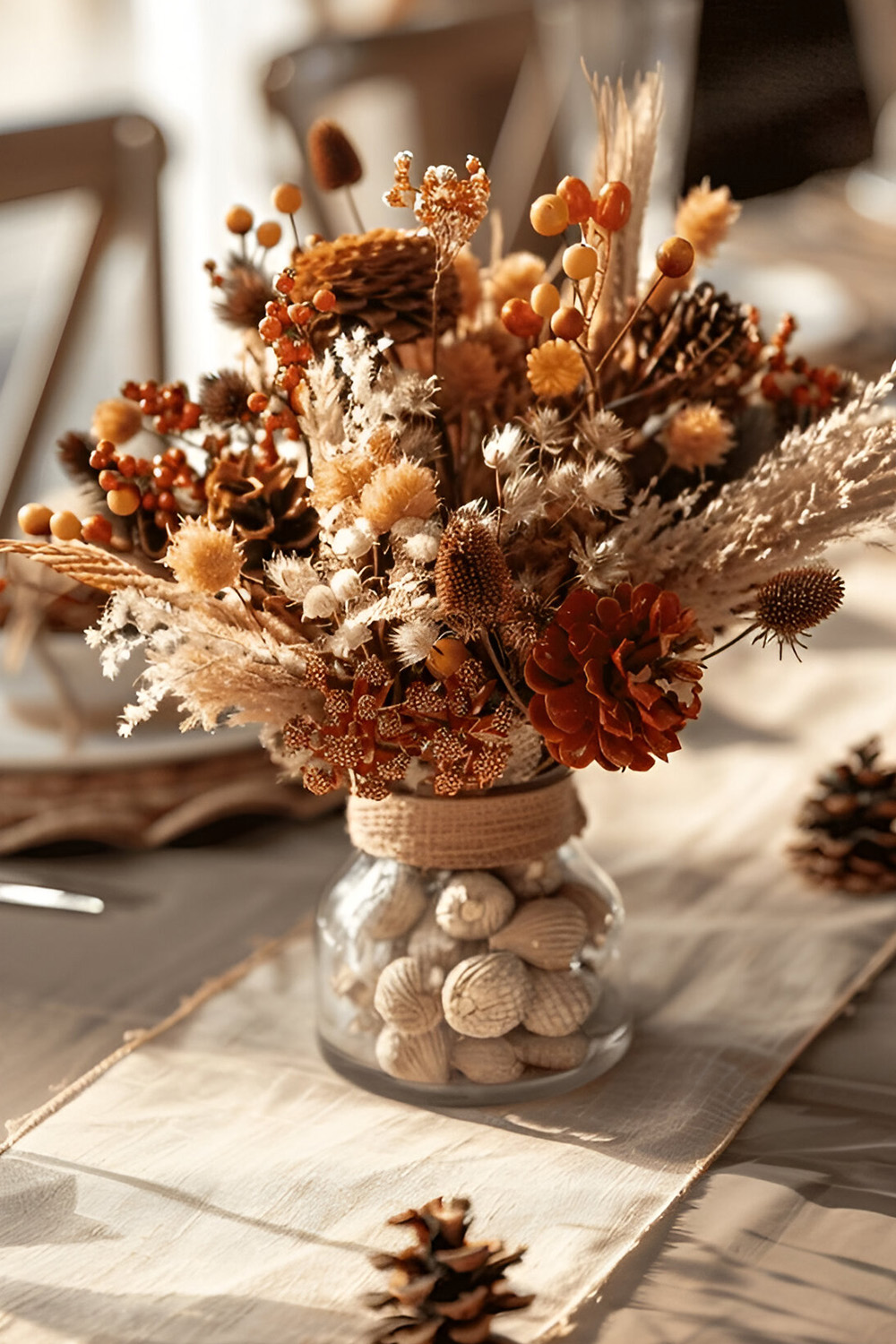Dried Flower and Wheat Bundle
