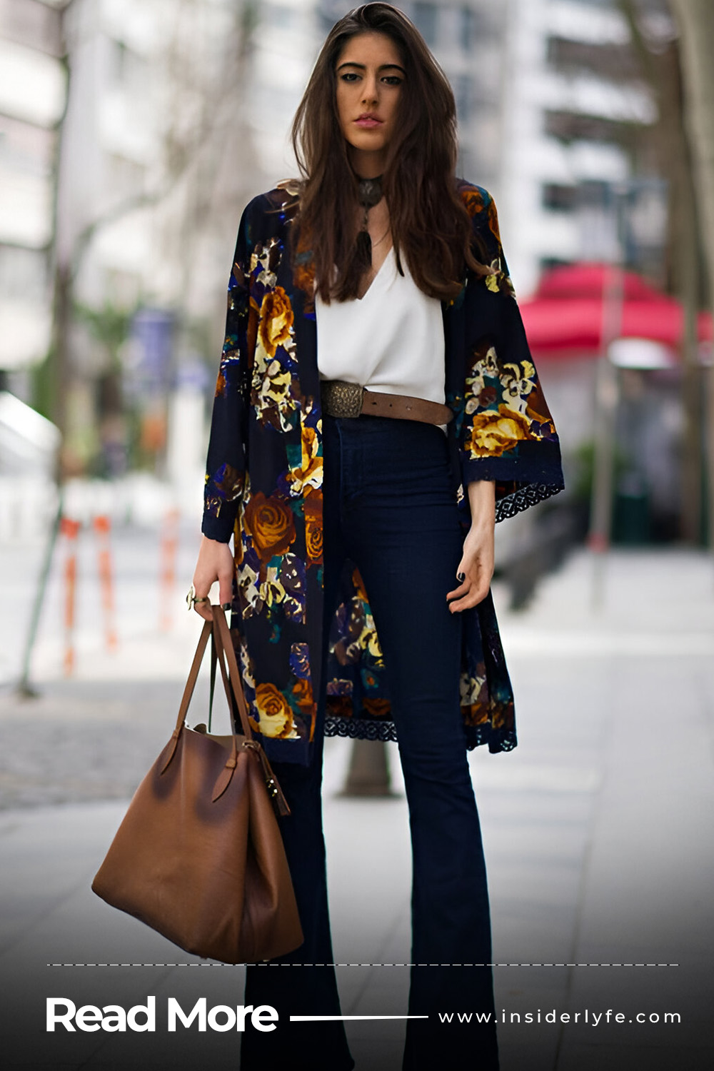 Kimono jacket over a simple dress