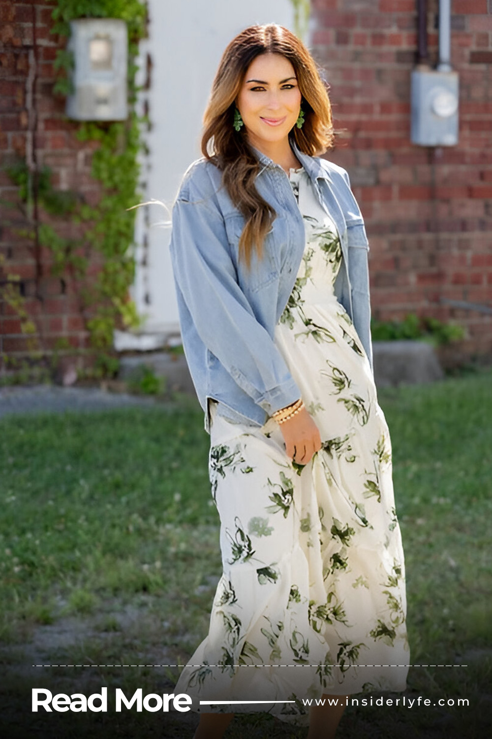 Maxi Dress under a Denim Jacket