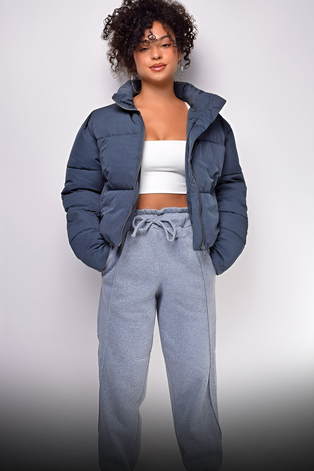 The Classic Puffer Jacket & High Waisted Jeans Combo