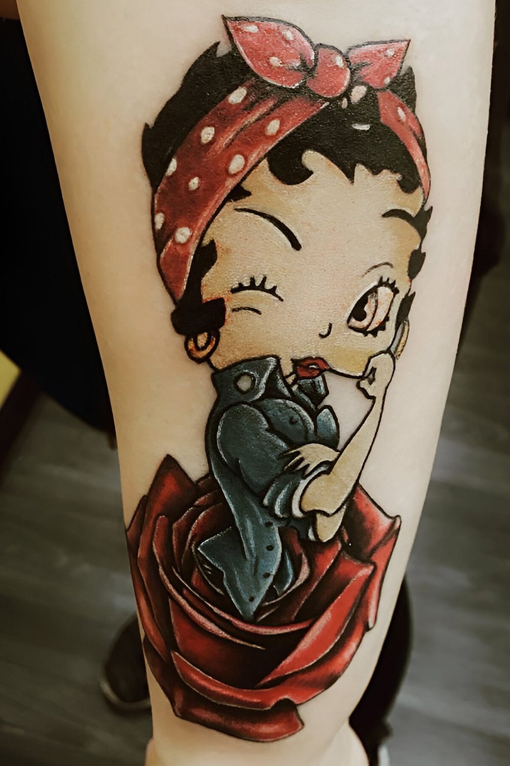 Betty Boop Holding a Microphone
