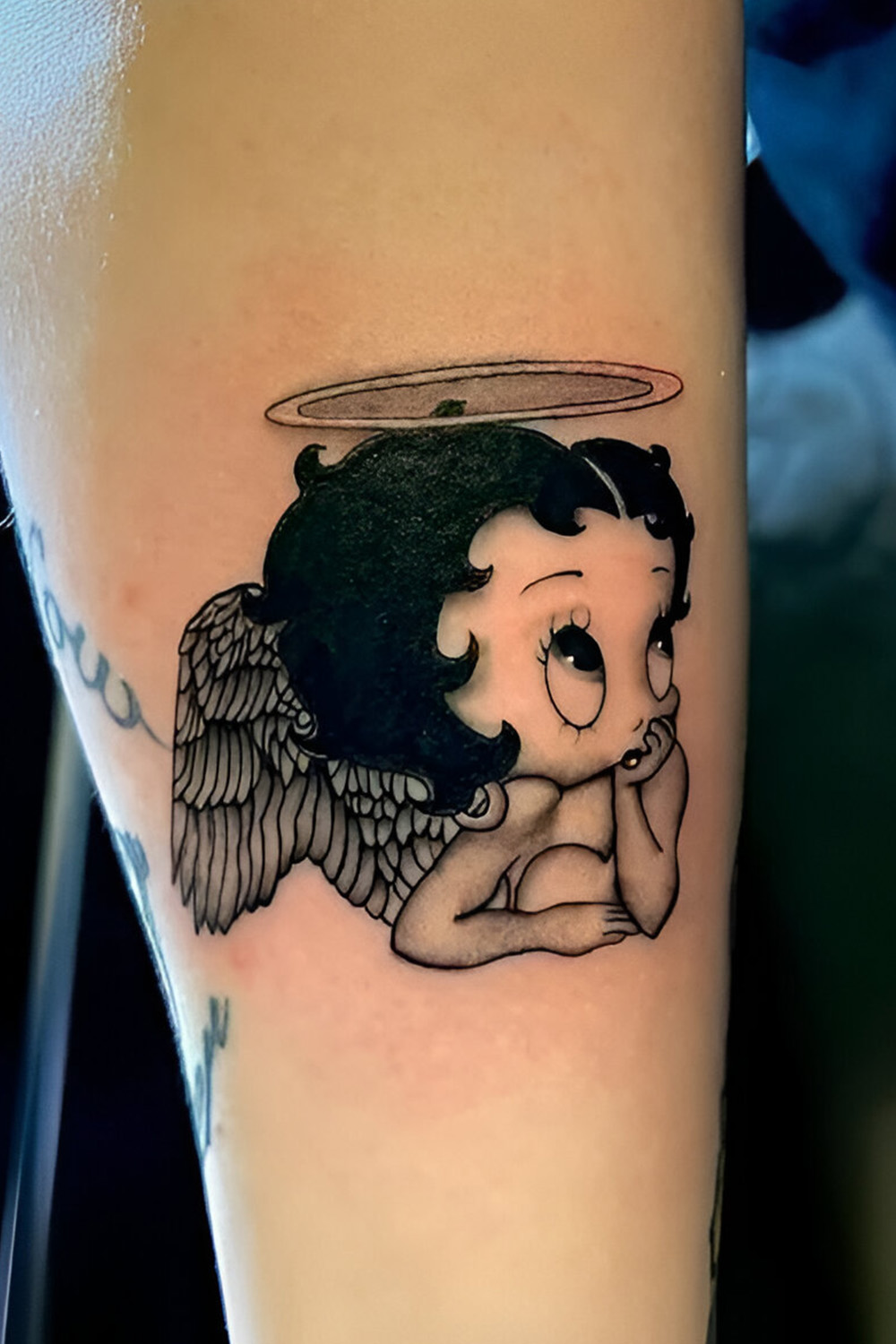 Betty Boop with Floating Music Notes