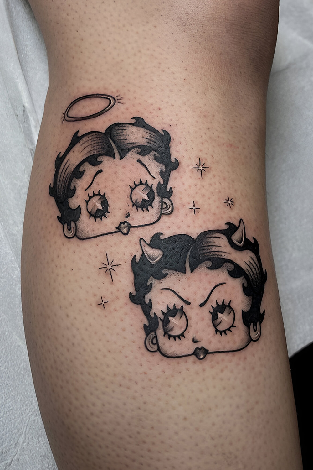 Black and Gray Portrait Betty Boop