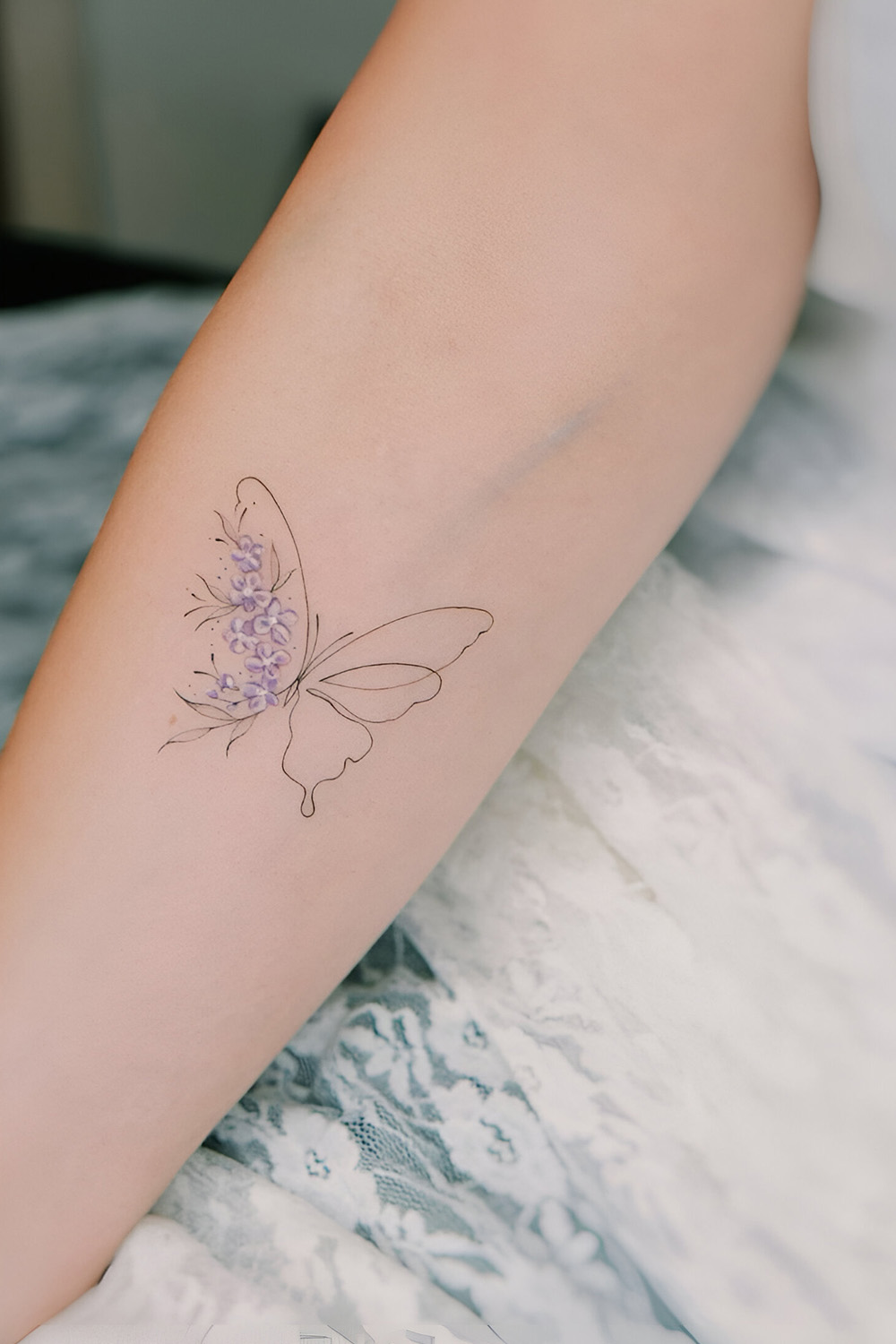 Butterfly and Lilac Sprig