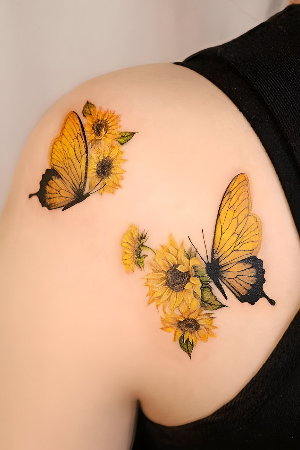 Butterfly and Sunflower