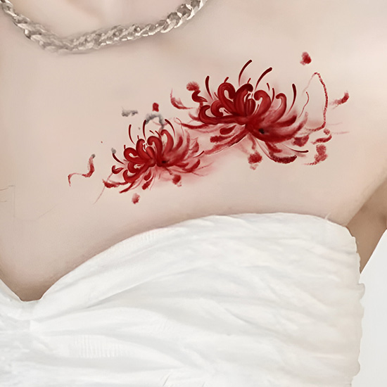 Floating Spider Lily Petals Across the Collarbone