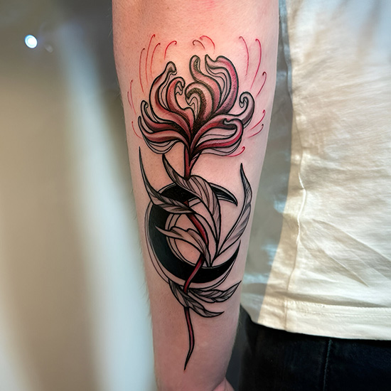 Spider Lily and Crescent Moon