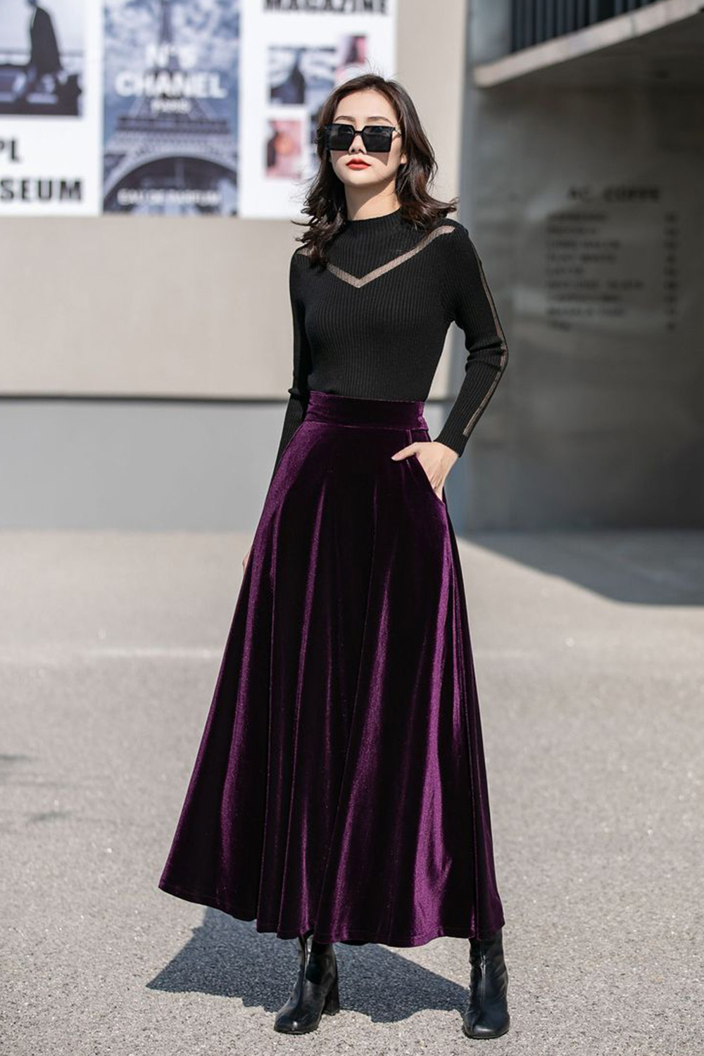 Velvet Skirts for a Feminine Twist