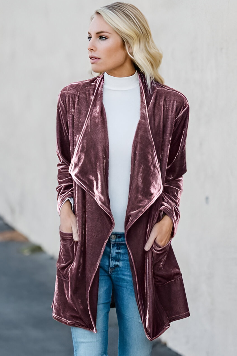 Velvet outerwear
