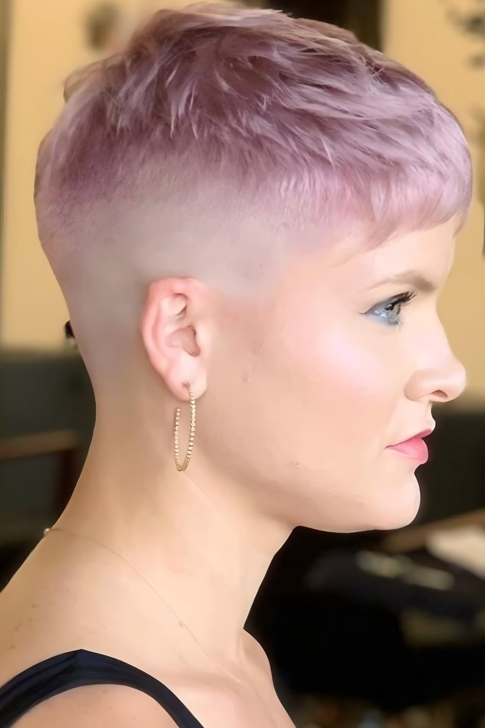 Low Fade Pixie Cut for a Subtle Bold Look