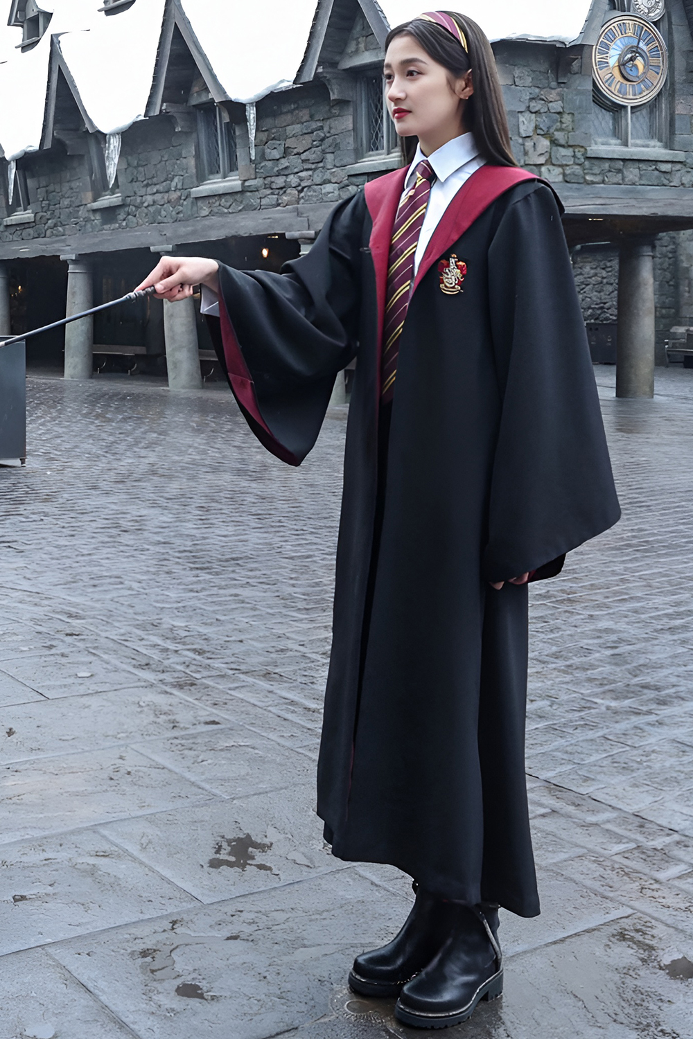 Battle of Hogwarts final stand costume with dramatic torn robes