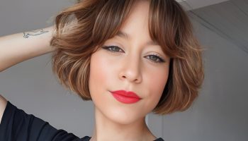 Choppy Bob with Curtain Bangs for Retro Looks