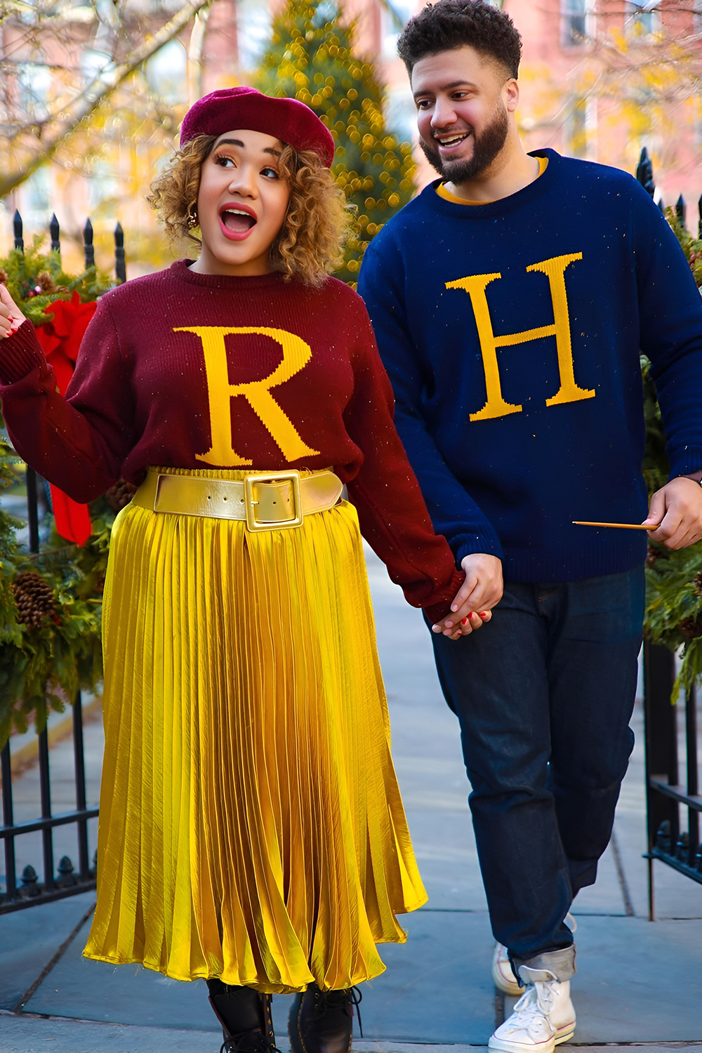 Cozy common room knitwear costume with house scarf