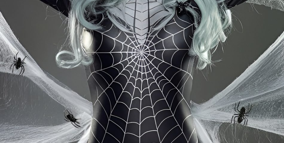 Web Fear in a Gothic Spider Bodysuit