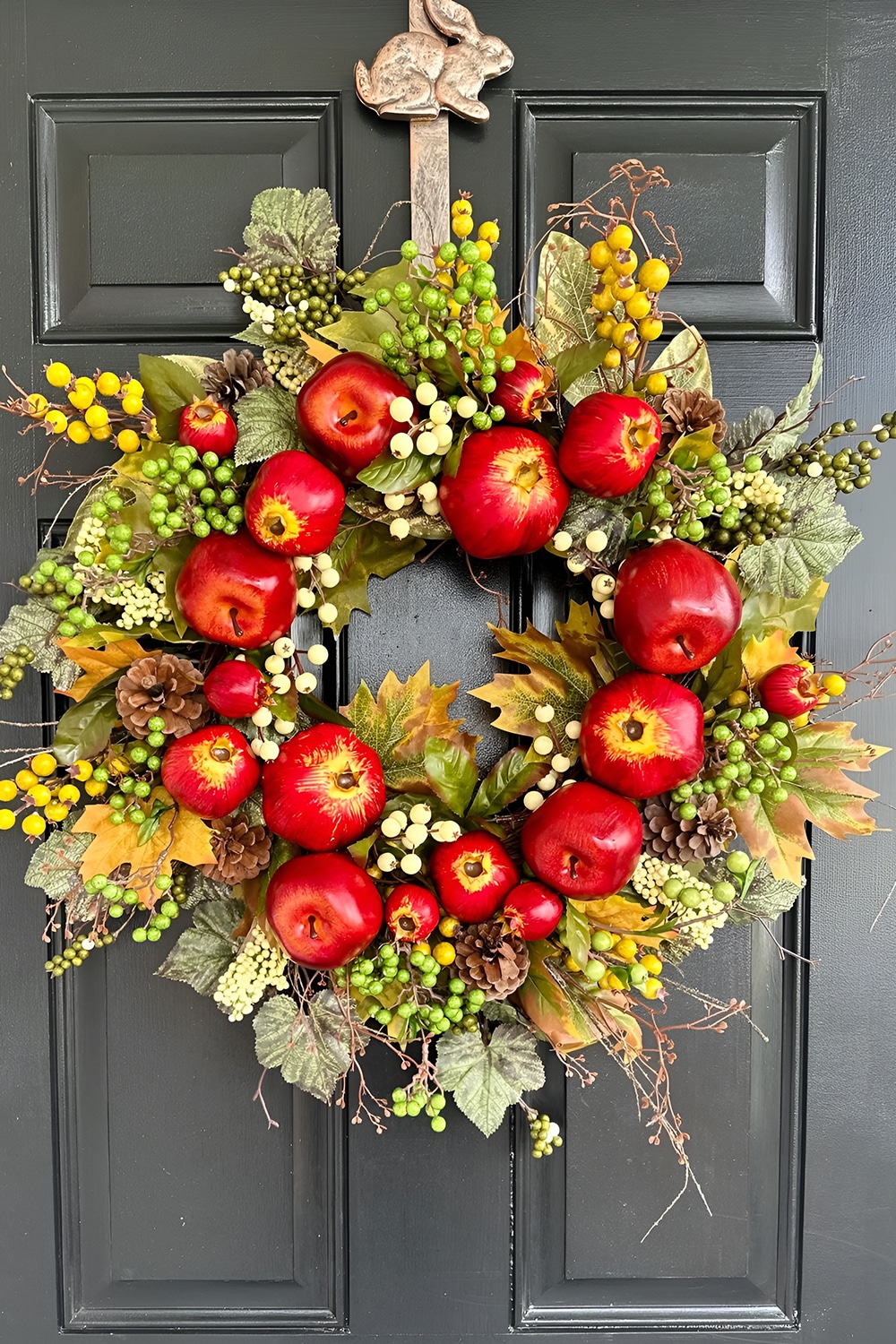 Autumn Harvest Wreaths with Apples and Wheat