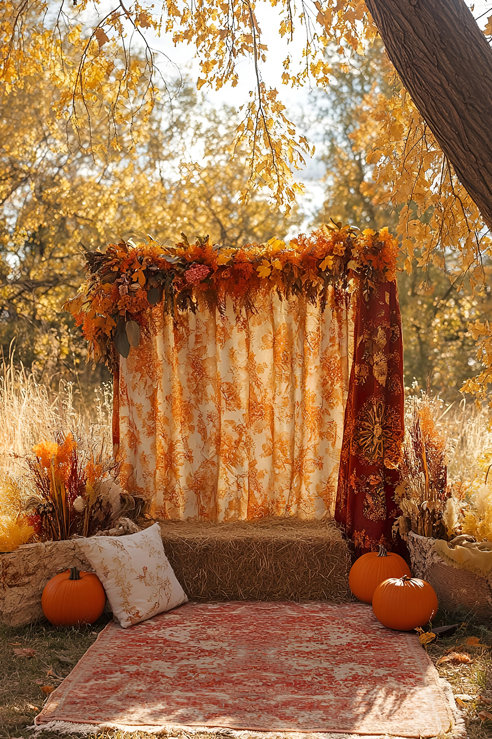 Pumpkin Patch Setting Full of Autumn Joy