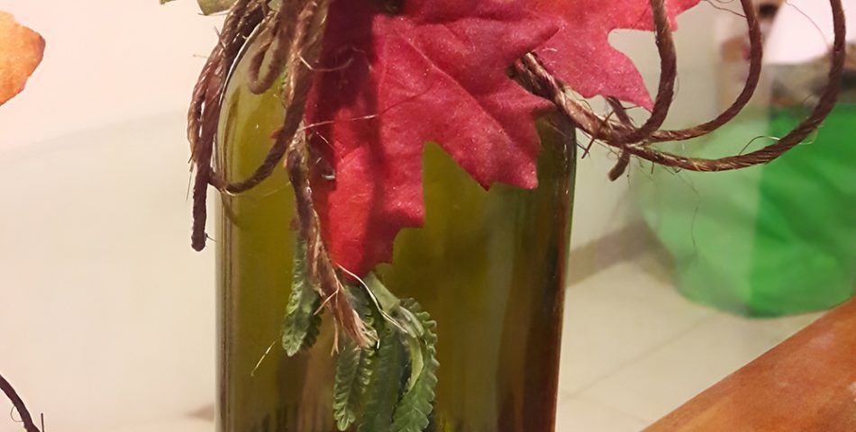 Upcycled Glass Bottles as Vase Decor