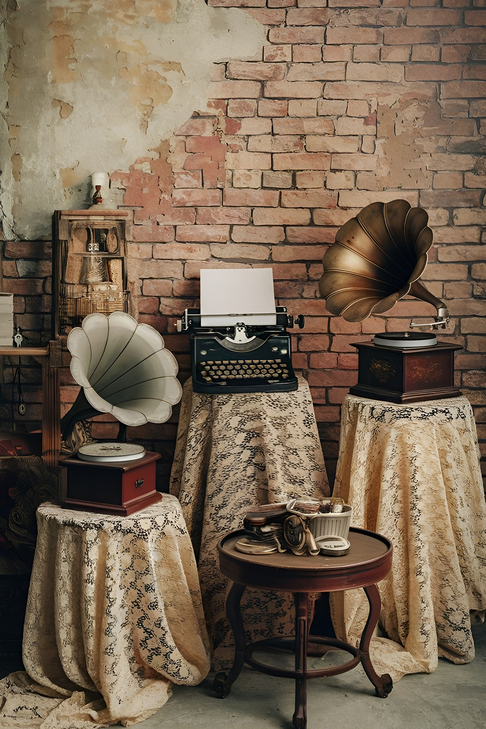Vintage Farmhouse Wall with Warm Textures