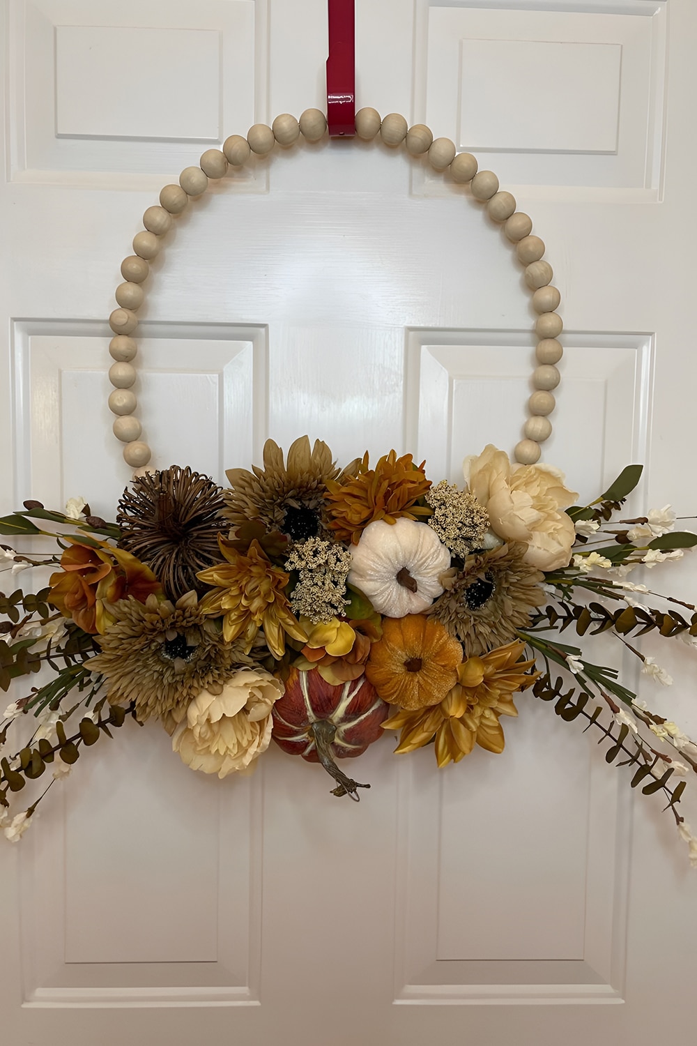 Wooden Bead and Leaf Wreaths for Minimalist Beauty