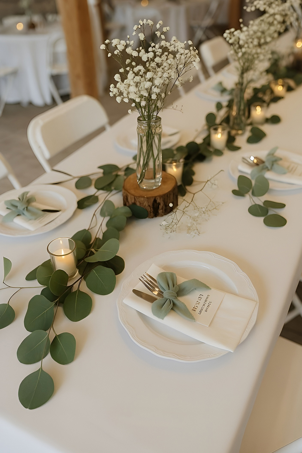 Botanical Table Settings with Fresh Greenery