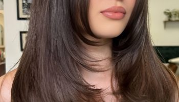 Classic long layers with chin length framing