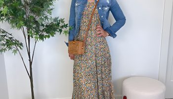 Denim Jacket Over a Floral Sundress