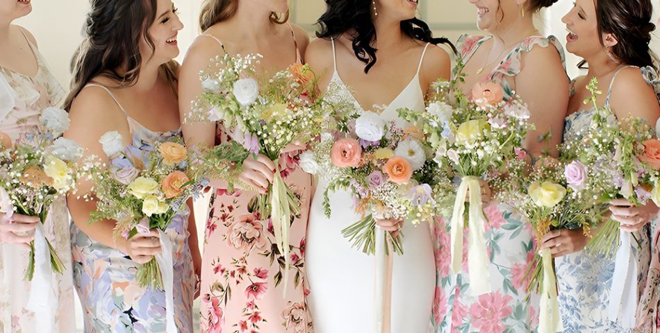Floral Printed Bridesmaid Dresses