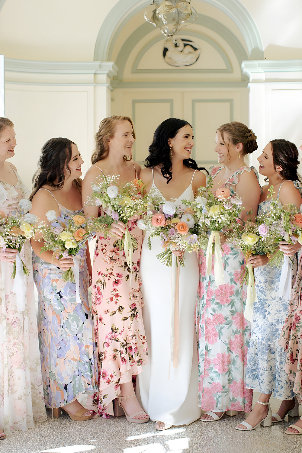 Floral Printed Bridesmaid Dresses