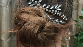 Messy Bun with Glittering Hair Accessories