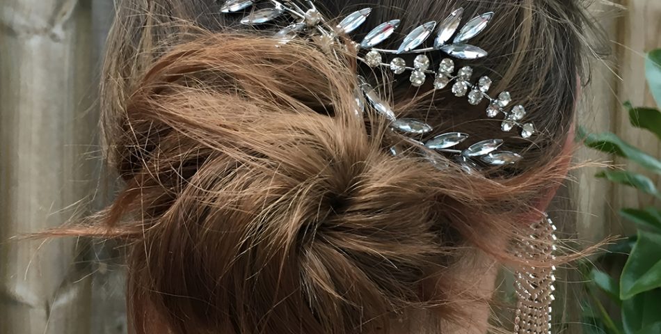 Messy Bun with Glittering Hair Accessories