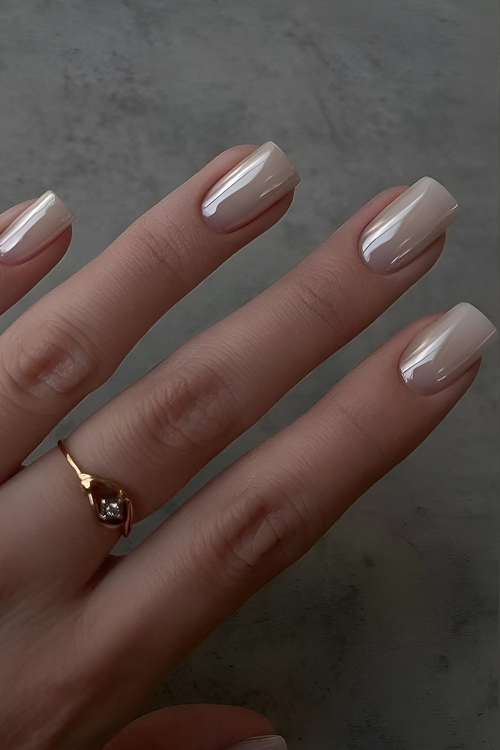 Minimalist Nude Nails with Sparkling Details