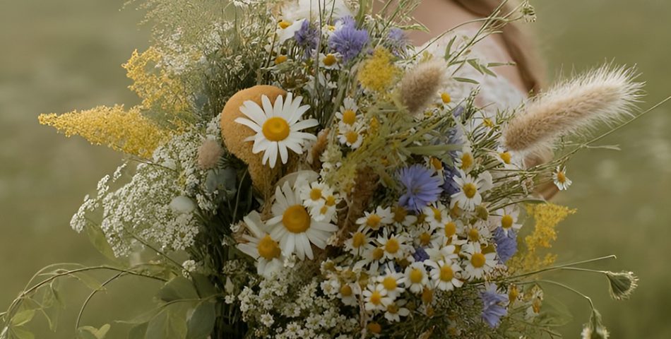 Organic Wild Flower Bouquet with Airy Textures