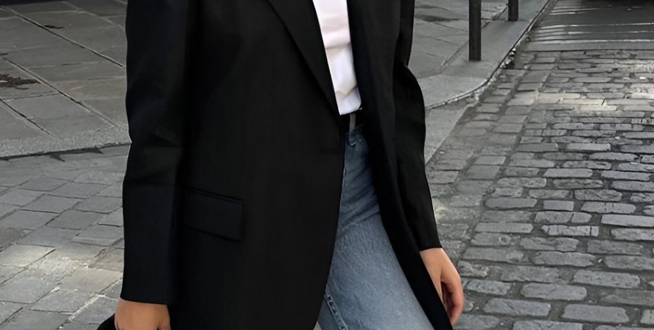 Oversized Blazer with Straight Leg Jeans