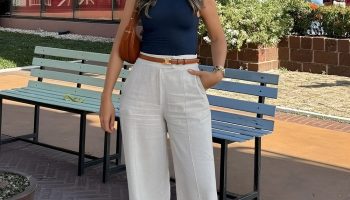 Wide Leg Trousers with a Fitted Tank
