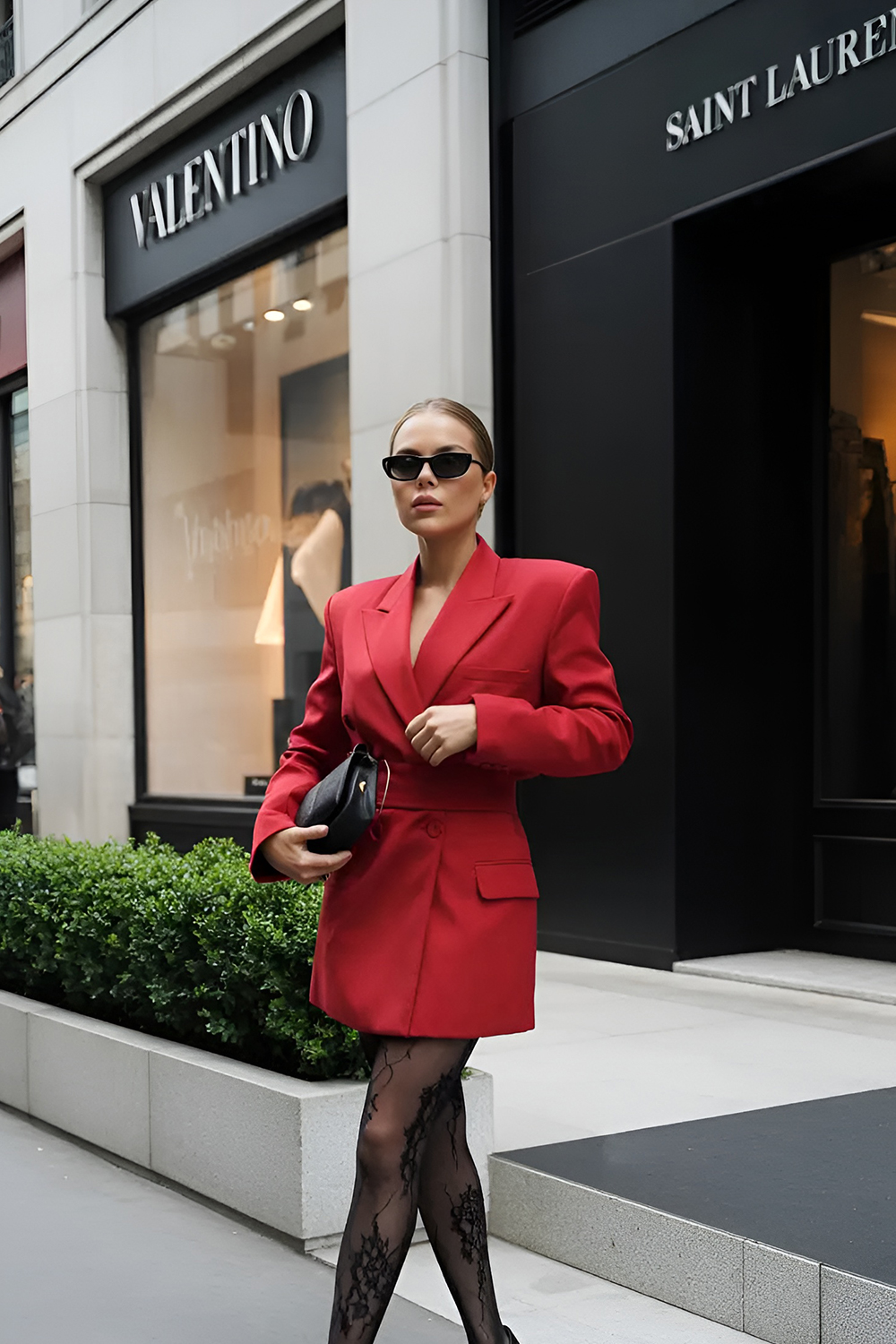 Statement Blazers Paired with Feminine Dresses