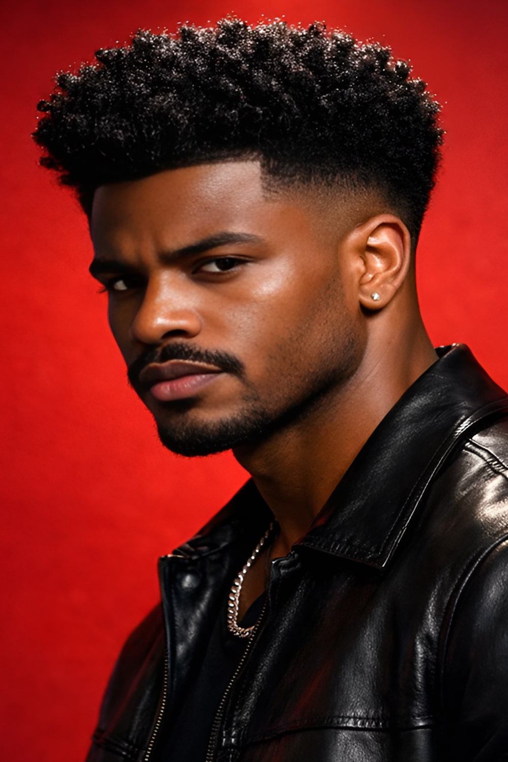 Afro Taper Fade with Deep Black Curls
