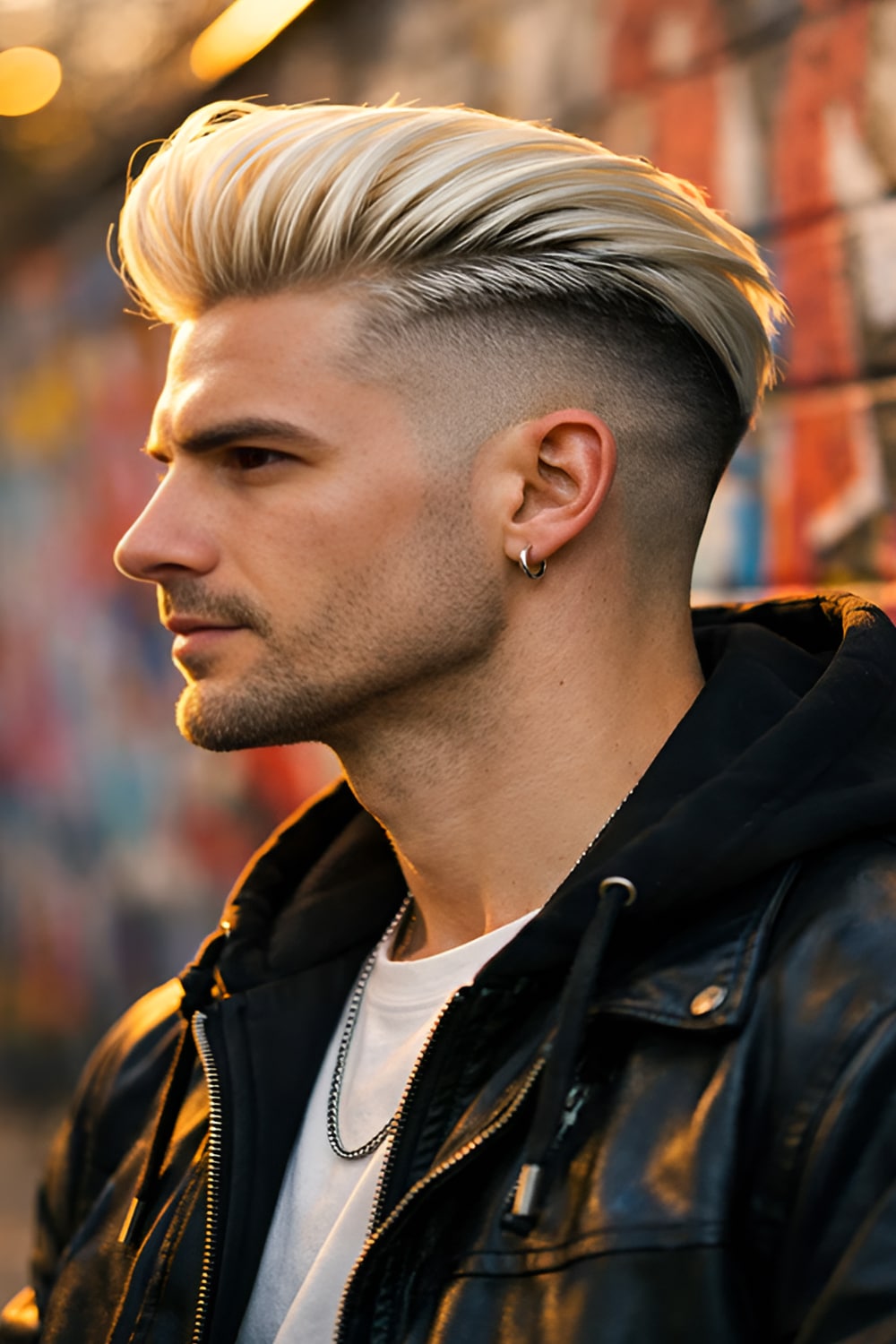 Blonde Undercut Pompadour