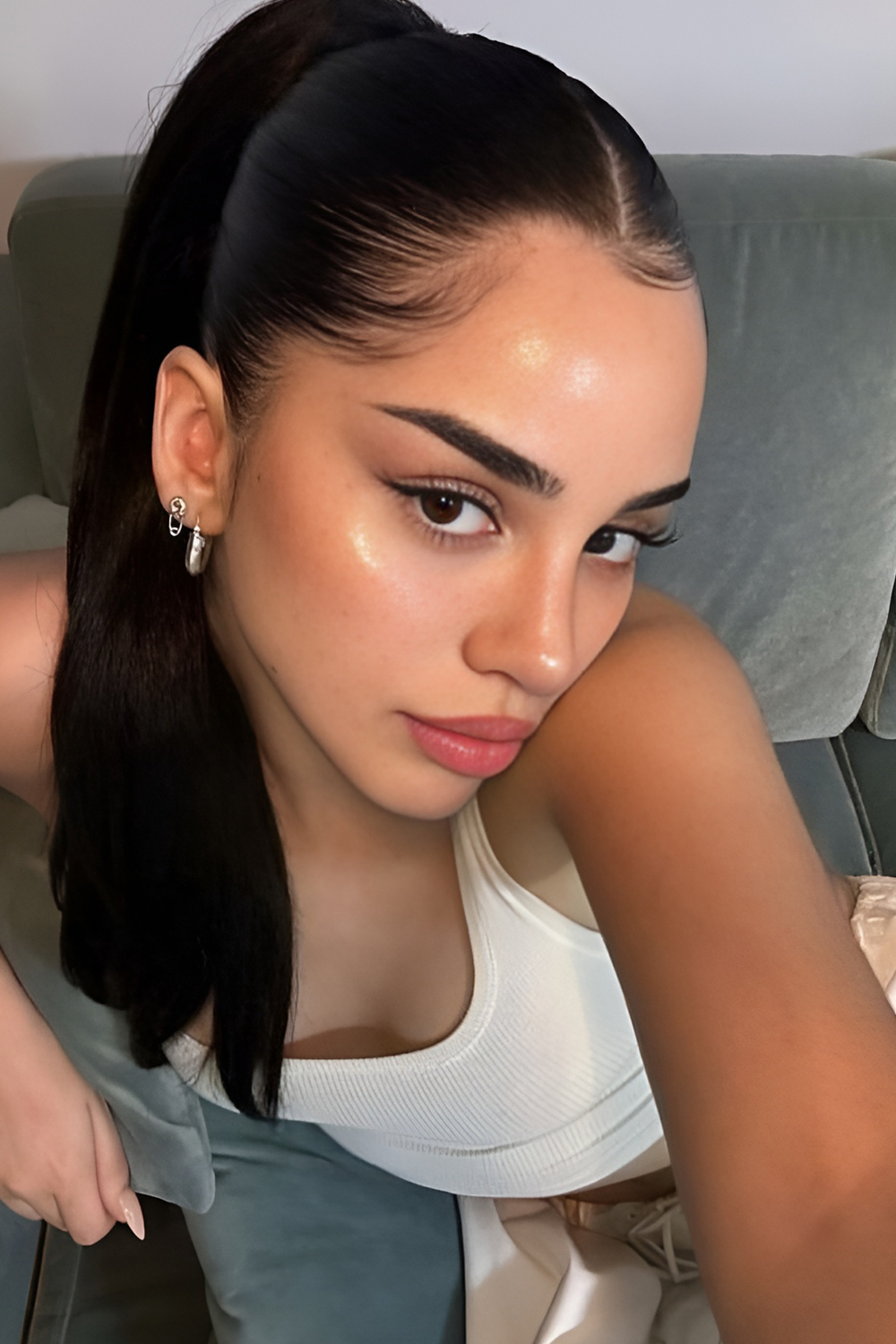 Slicked Back Wet Look with a High Fashion Edge